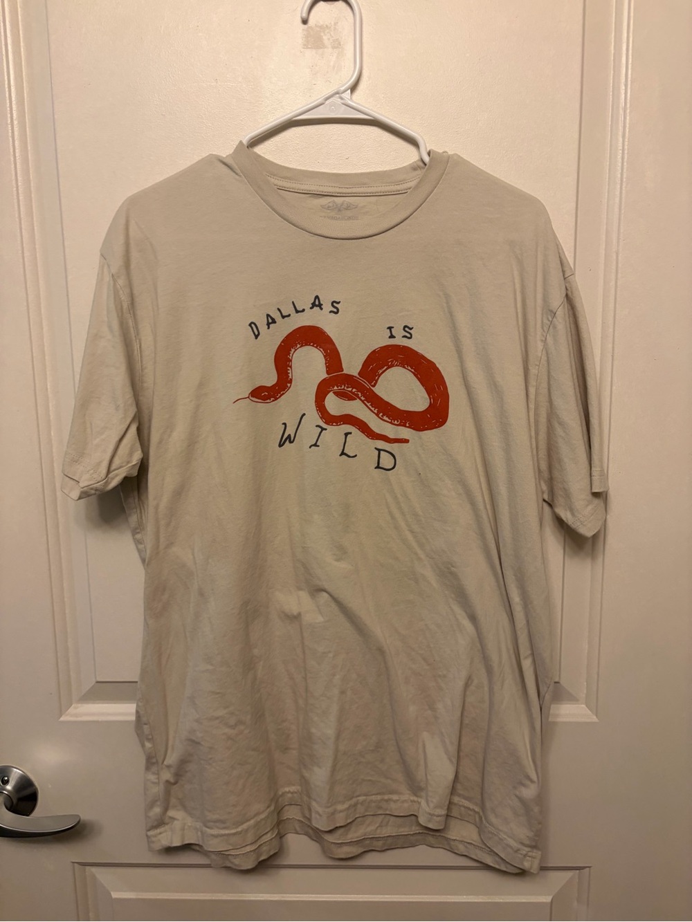 Dallas Is Wild Snake Graphic T-Shirt - Cream with Orange Print